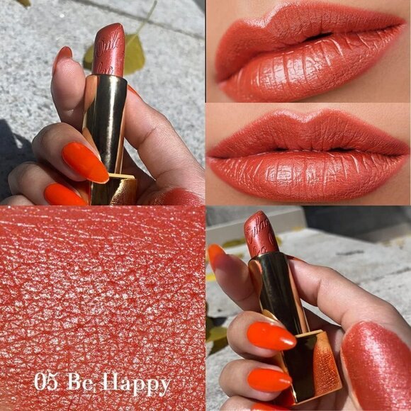 Oulac Metallic Pumpkin Color Halloween Moisturizing Creamy Lipstick Be Happy(05) - Picture 8 of 9